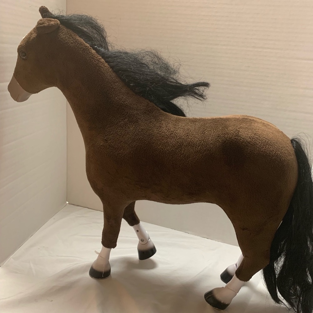 American girl horse brown white 20”x20” furry